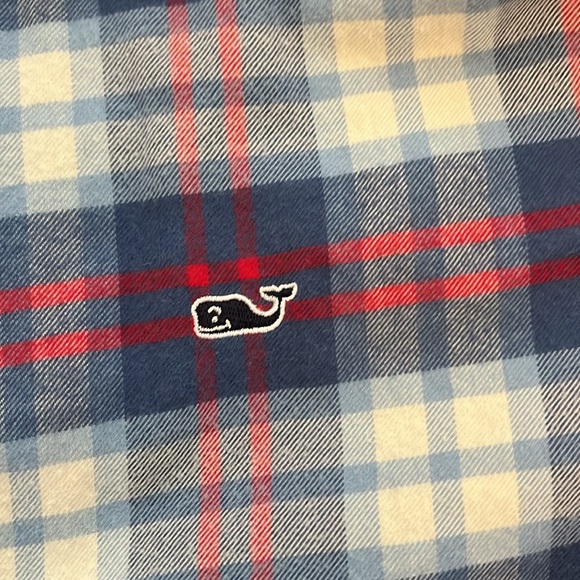 Boys Longshore Whale Button-Down Flannel Shirt- M - Picture 4 of 5